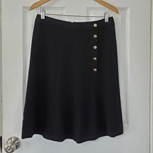 Gerard Darel Black Skirt with Gold Button detail